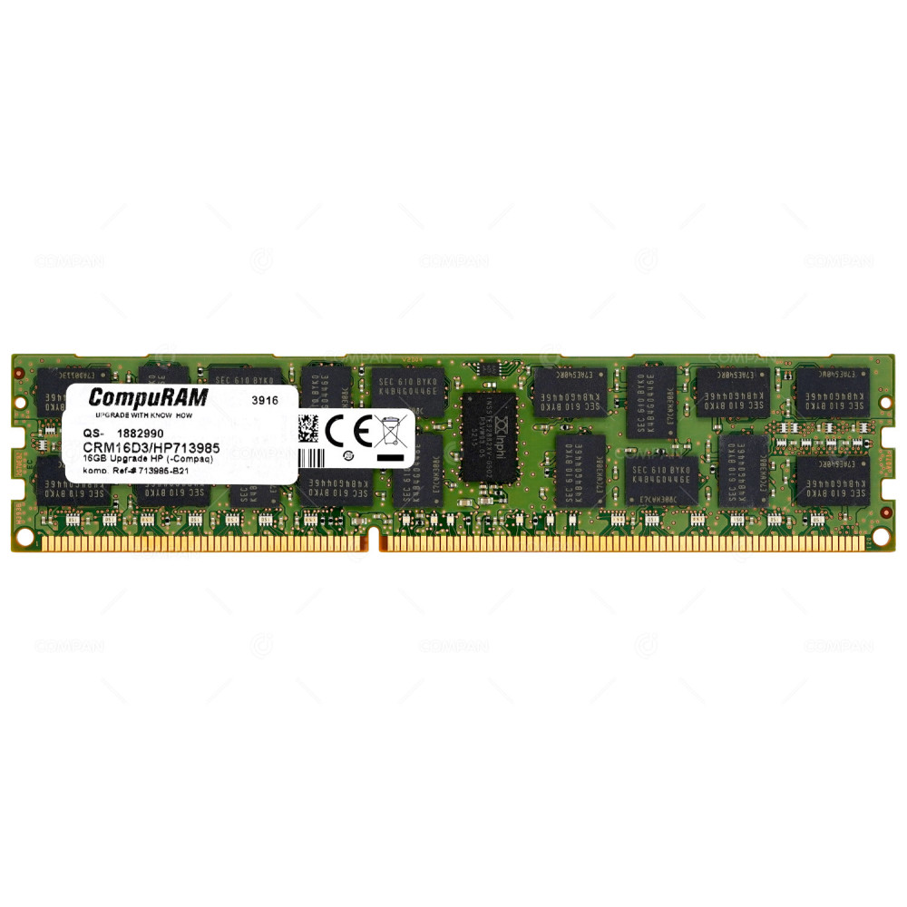 CRM16D3-HP713985 COMPURAM MEMORY 16GB 2RX4 PC3L 12800R DDR3 713986-B21, M393B2G70EB0-YK0, CRM16D3/HP713985